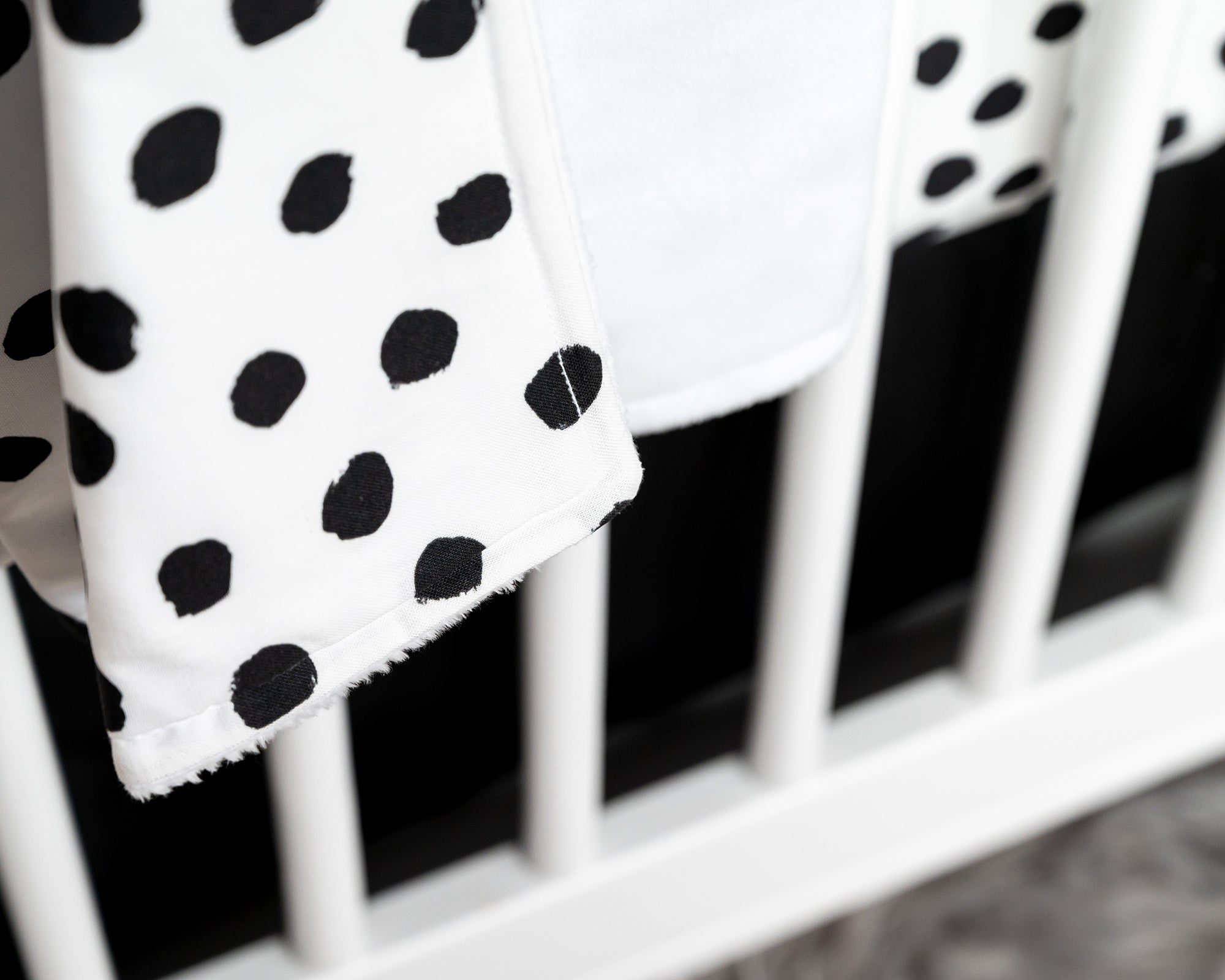 Zoe's Spots & Dots - Baby Blanket - Black Dots on White